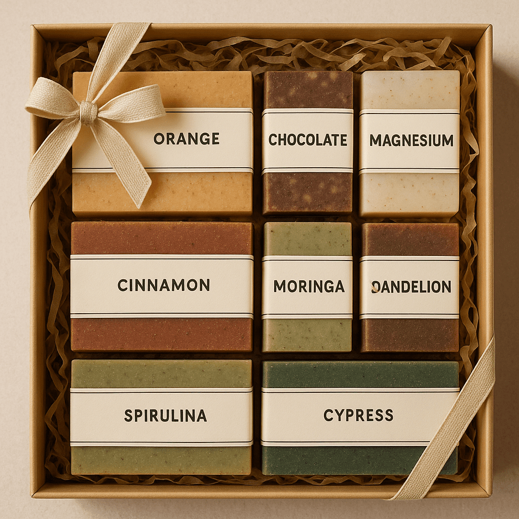 Gift box of 8 natural soaps